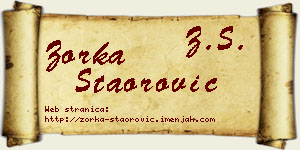 Zorka Staorović vizit kartica